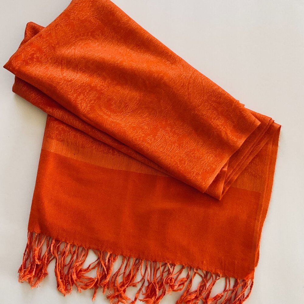 PASHMINA Style Fringed Scarf Wrap for Women EUC